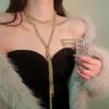 European & American Geometric Glass Beaded Tassel Necklace – Stylish High-End Sweater Chain
