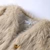 2024 Women Winter Fashion New Faux Fox Fur Coat Metal Button Thickened Warm Tops