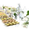 Wrought Iron Cake Stand: White Dessert Table Centerpiece for Weddings and Buffets