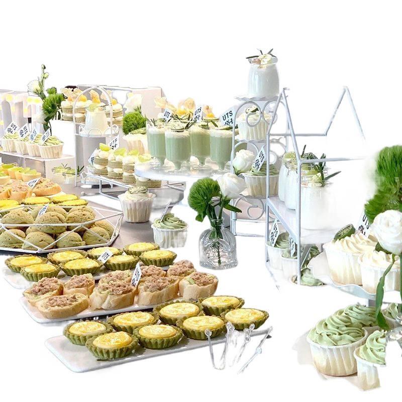 Wrought Iron Cake Stand: White Dessert Table Centerpiece for Weddings and Buffets