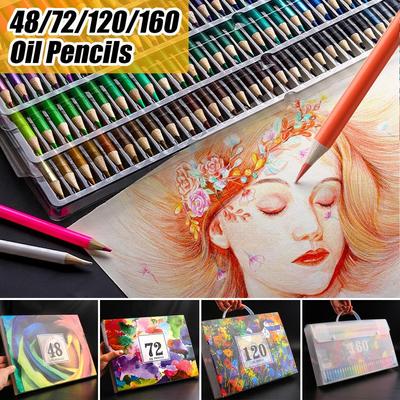 48/72/120/160/180 Colors Aliejiniai pieštukai Dailininkas Profesionalus spalvotų pieštukų rinkinys Eskizų piešimas Paveikslas vaikams Mokiniams Piešimo mokyklos meno reikmenys