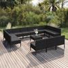 Day and Night - Day and Night Garden Furniture Set 14 Pieces Black Synthetic Rattan Cushions