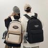 Color Block Student School Bag Men's Large Capacity Backpack Women Travel Couple Bag