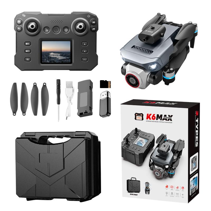 New K6 Max LCDScreen Controlled Version 4K HD Camera Brushless Drone Motor Obstacle Avoidance Foldable Quadcopter Dron RC Toy