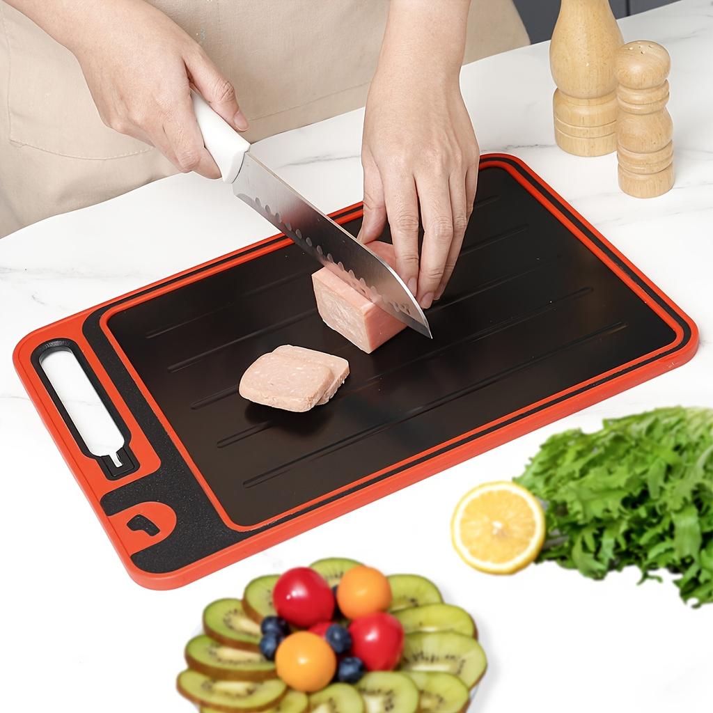 1pc Double Sided Cutting Board With Measurements for Kitchen Use , Double Sided, Made of Aluminum And Ceramic Strips, Food-Grade, Non Slip,