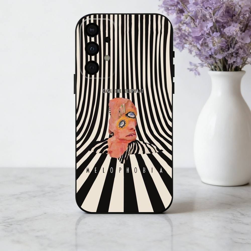 Pop-rock C-Cage the E-Elephan Phone Case For Samsung Galaxy A73,A72,A71,A70,A53,A52,A51,Soft Silicone Black Cover