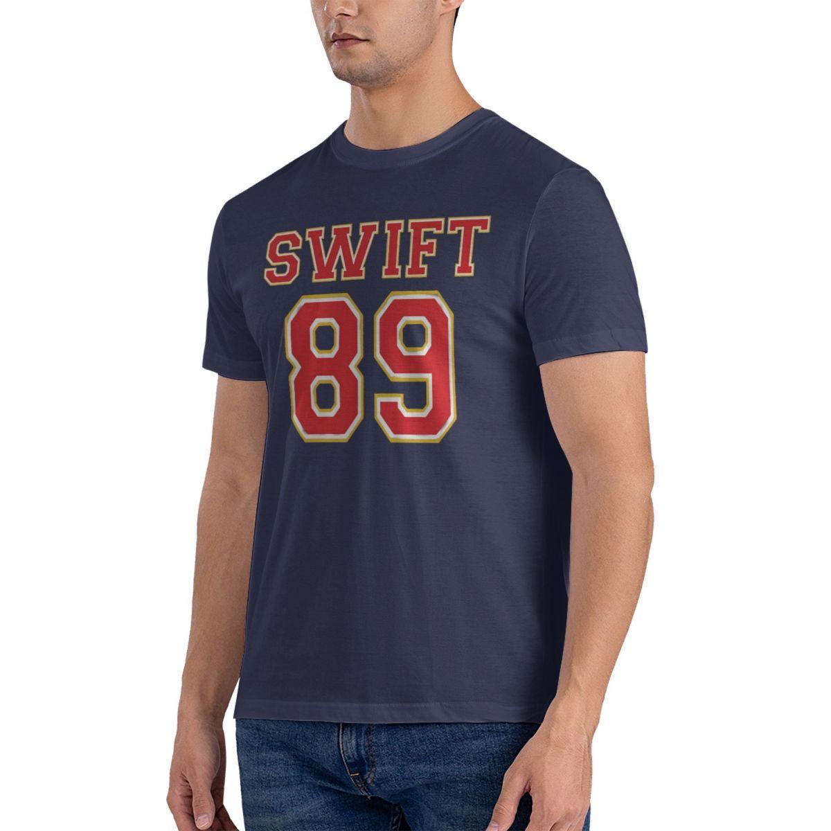 

Футболка Taylors Chiefs Crewneck Толстовка Travis Kelce 89 Print Casual Short Sleeve Футболки Unisex Gothic Футболка XXXXXL темно-синий