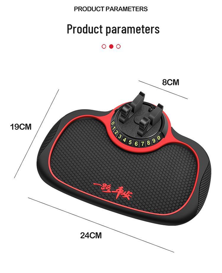 Car Non-Slip Phone Holder & Temporary Parking Plate - Heat & Wear Resistant Dashboard Mat.