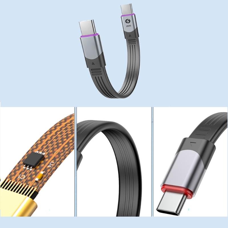 USB4 Data Cable 240W 40Gbps Full Function 15cm Flexible FPC Circuit Aluminum Shell for Multiple Devices Charing Cord