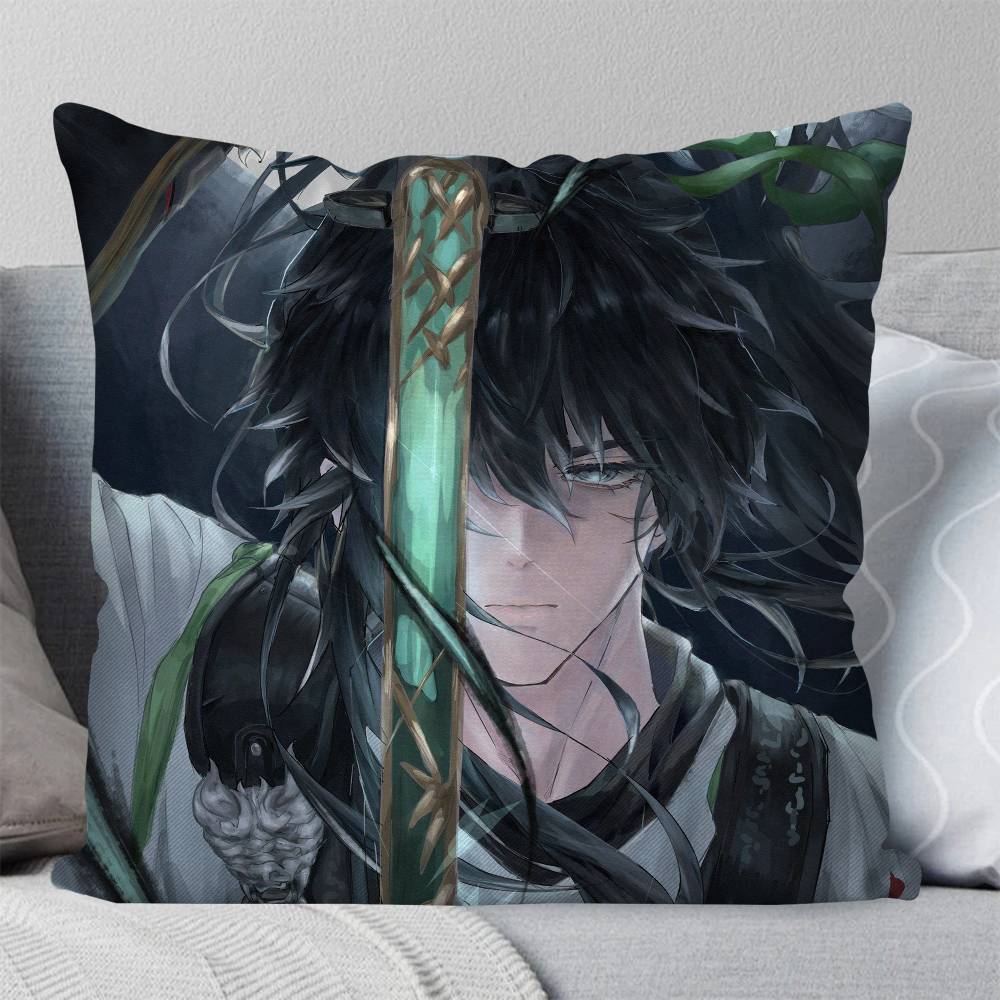 Qiuyuan Anime Wwuthering Waves Pillow Case Fashion Square Pillowcase Bedroom Sofa Room Ins Decoration Leisure