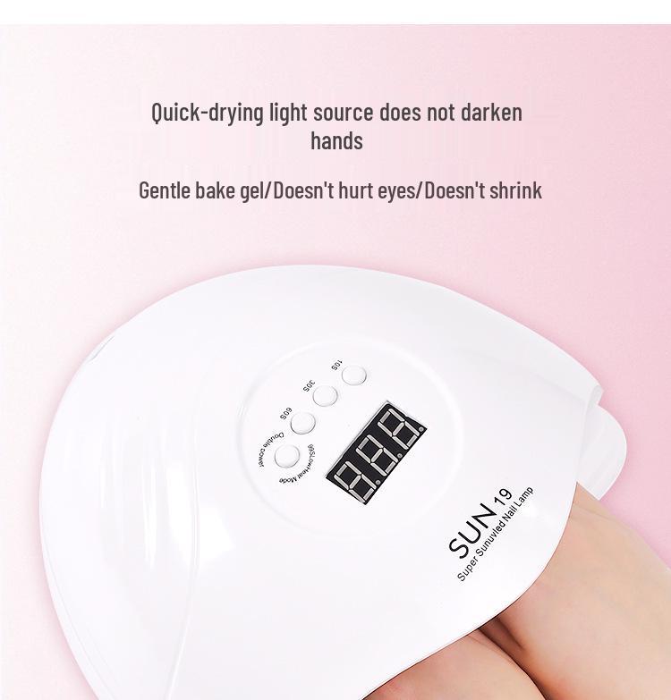 80W LED Nail Art Fast-Drying Lamp for Salon & Home - Quick Dry Gel Polish Therapy, No Hand Darkening