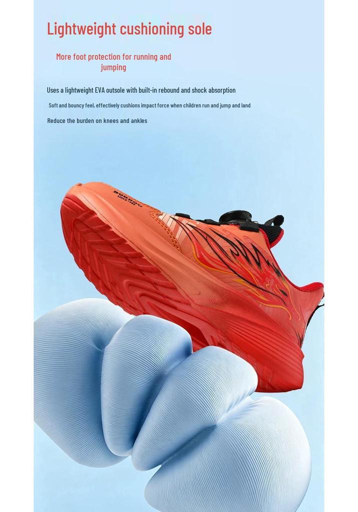 Babudou Boys' Waterproof Sports Shoes - 2026 Autumn Leather with Spin Button