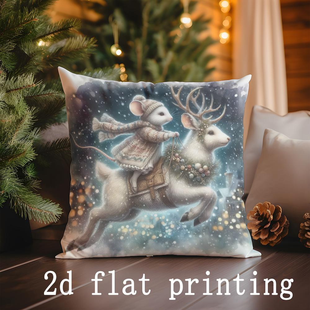 Home Decor Christmas-Themed Cushion Covers with Fun Prints Pattern Cushion Cover Suitable for Sofa Bedroom Car Pillow Cover