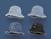 Retro Washed Denim Bucket Hat Women's Summer Washed Rough Edge Ripped Basin Hat Men's Fashion Couple Sun Hat