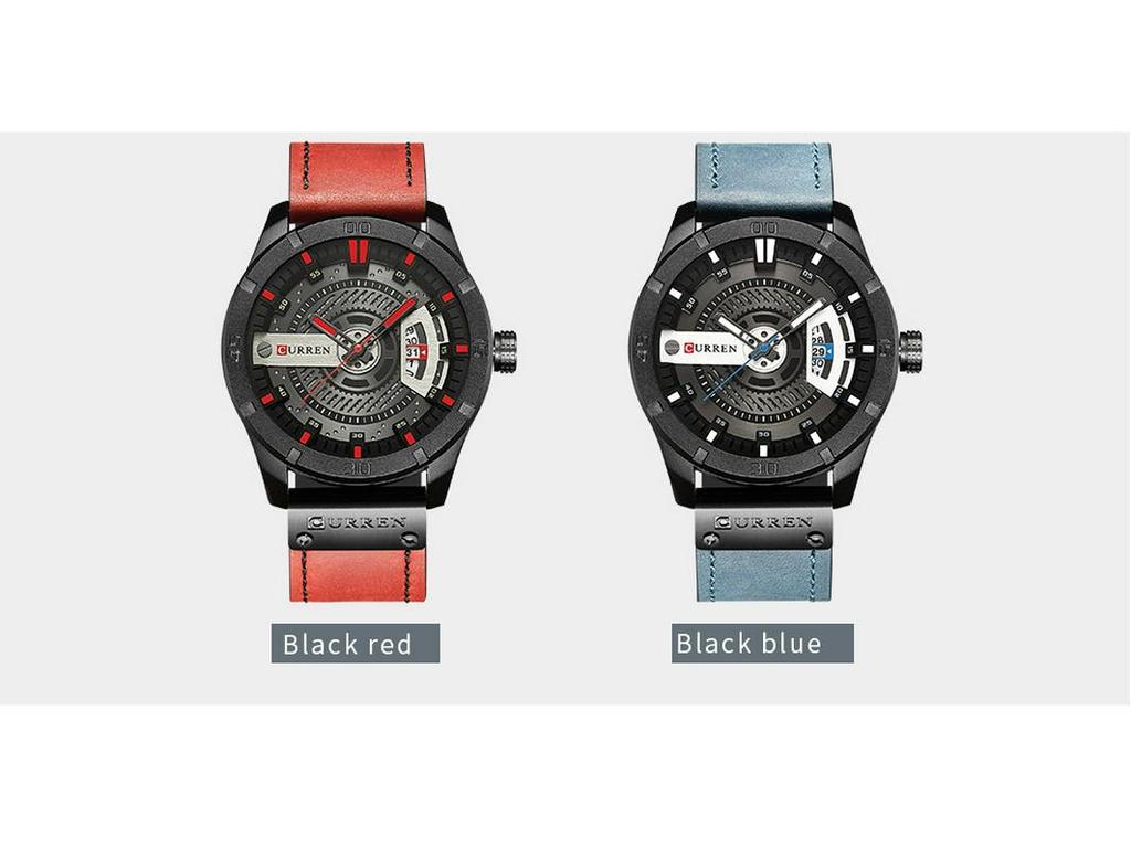 Curren 8301 Herren Wasserdichte Leder Quarz Uhr mit Datum