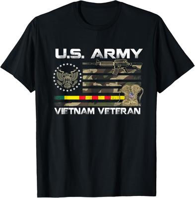 US Army Vietnam Veteran T-Shirt 100% Cotton O-Neck Short Sleeve Summer Casual Mens T-shirt Stre