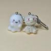 Kawaii Flocked Mummy Ghost Phone Chain Charm Strap Adorable Cartoon Plush Keyring Ins Style Phone Case Bag Camera Pendant
