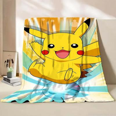 Pokemon Pikachu Flannel Throw Blankets for Bed Sofa Home Bedroom Offices Travel Children's Cover Blanket Kids Winter Warm Gifts
