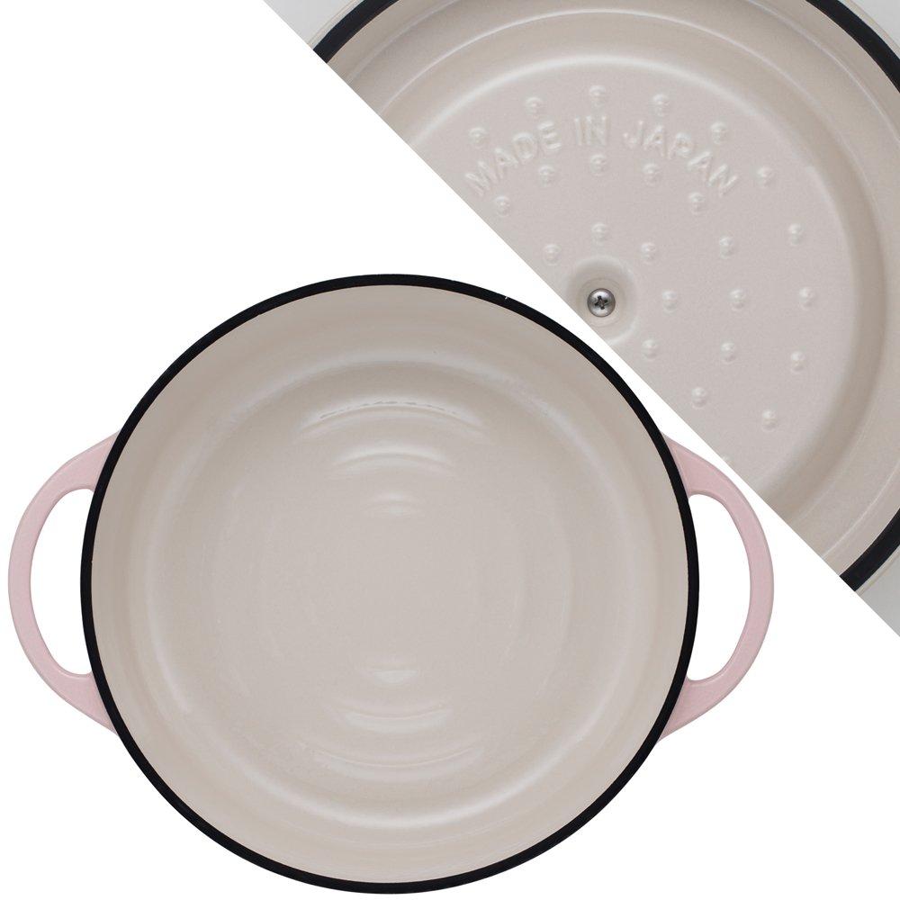 Vermicular Cast Enamel Pot 26cm SUKIYAKI Pearl Pink Waterless Cooking Special Recipe Book Included Oven Pot Round PNK26RS