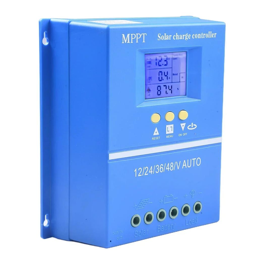 100A For MPPT Solar Charge Controller with LCD Screen Supports Various Battery Types Automatic Voltage Detection USB Charging