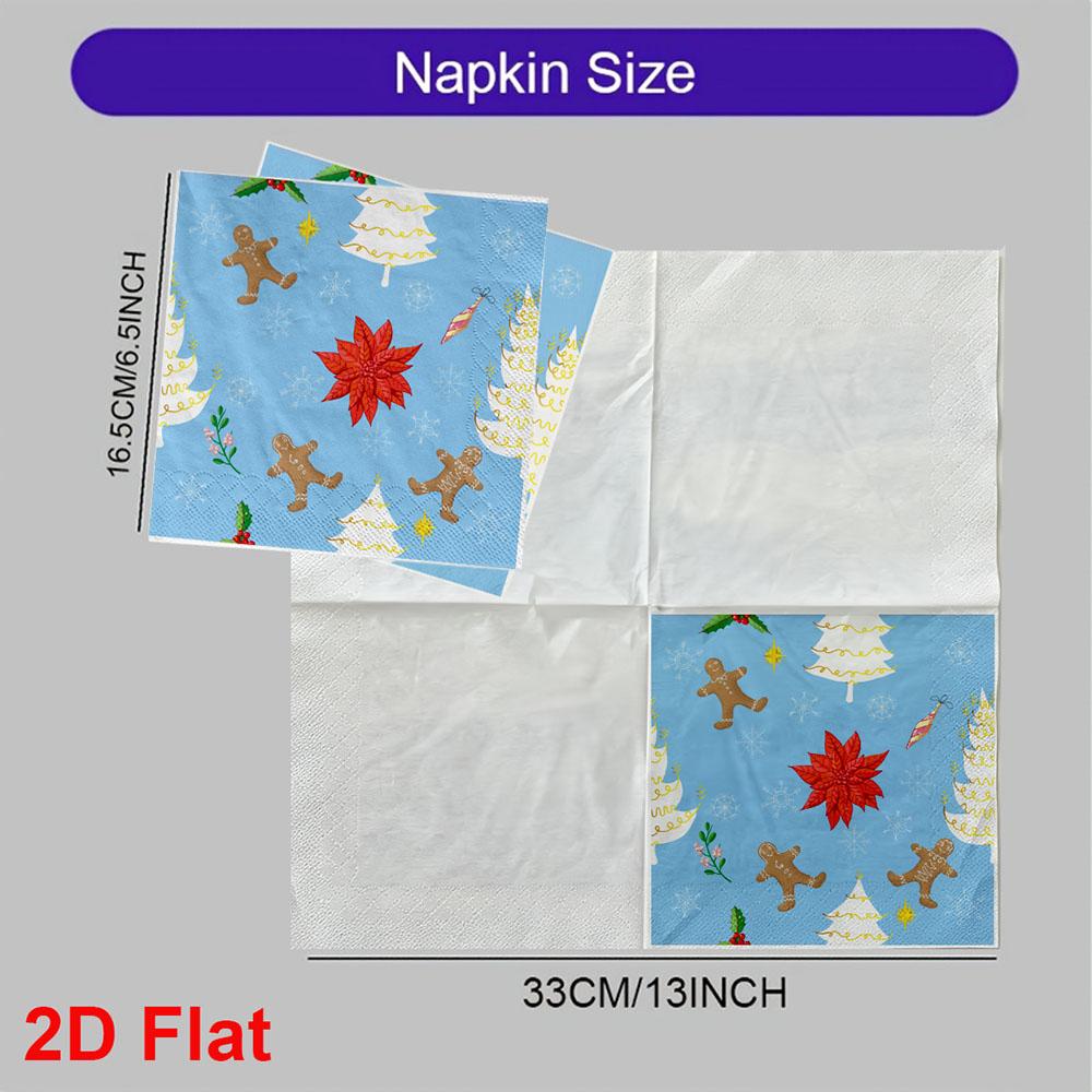 20pcs Disposable Napkins with Christmas Elements Pattern Print for Wedding,Parties,and Daily Use for Thanksgiving Fall Christmas Table Decoration