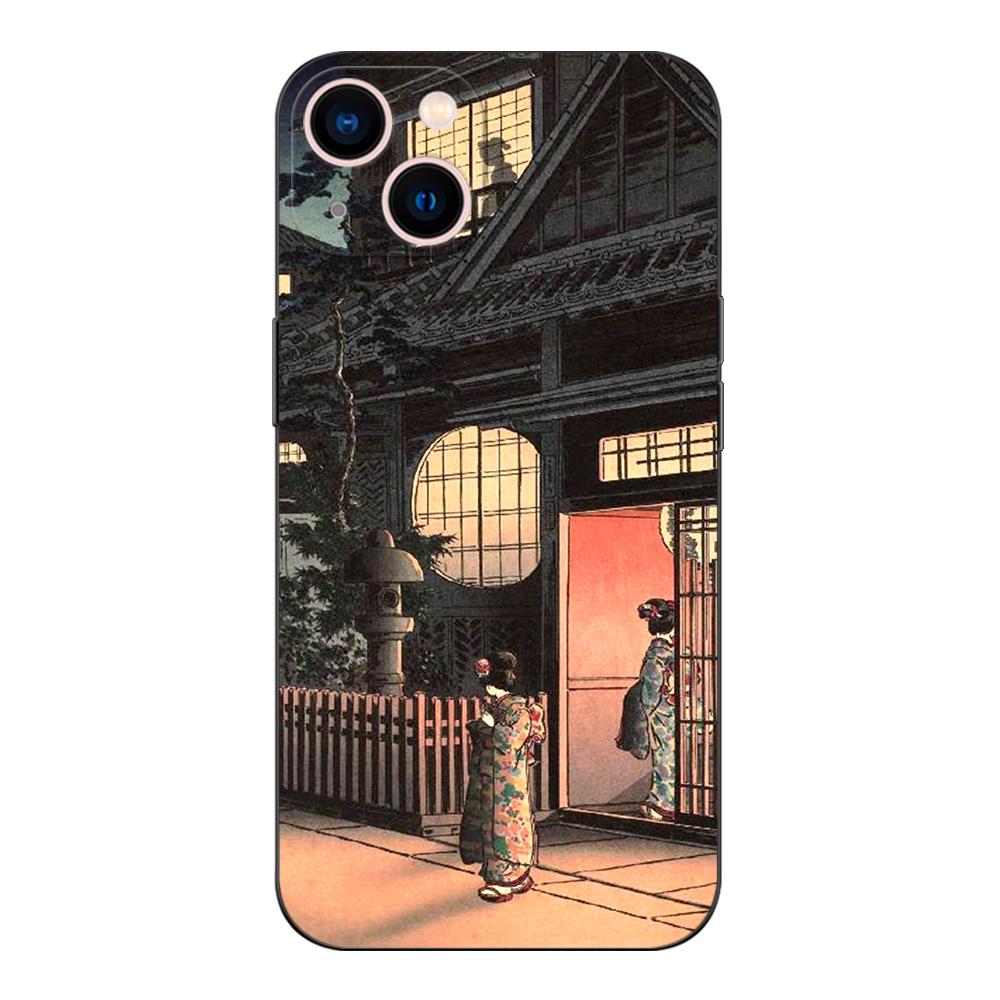 Black Tpu Case For Realme 7i 8i 9 Pro Plus 9i C12 GT Neo2 Narzo 20 30A 50A 50i Retro Tokyo Japanese Art