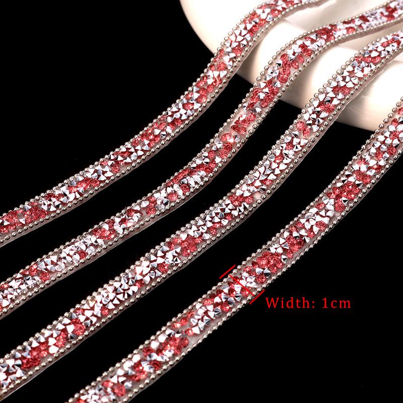 10Yards Resin Rhinestone Ribbons Self Adhesive Diamond Crystal Roll Glitter Belt Bling Party DIY Decorations 1CM Rhinestone