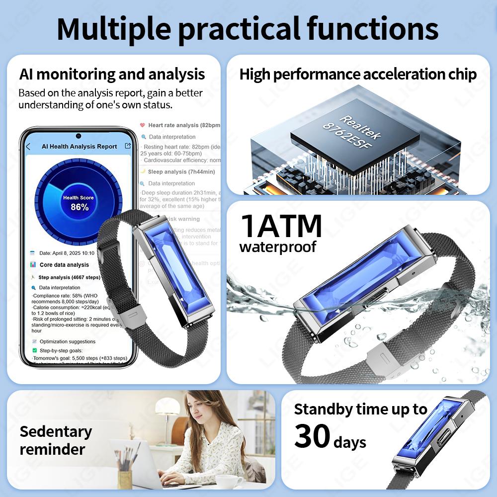 Women Smart Bracelet Call Reminder Heart Rate Activity Sport Fitness Tracker Wristband Waterproof Smart Watch Men Smartband