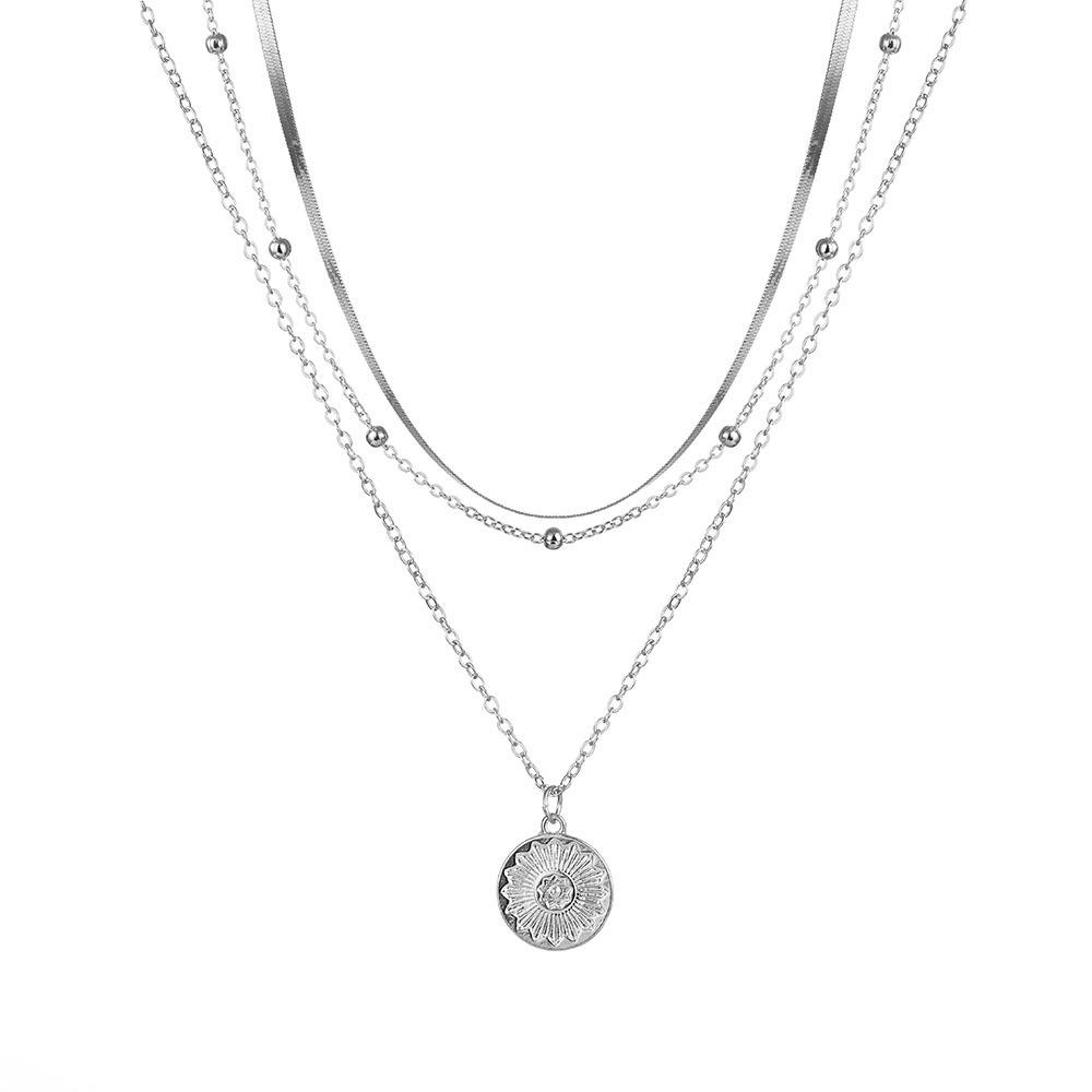 Accessories Fashion Light Luxury Pendant Necklace Niche Personality Stacked Multi-layer Chain Women