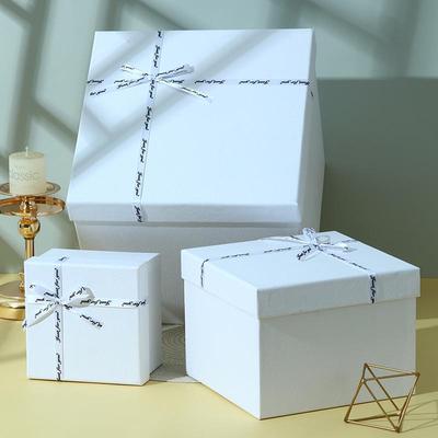 Large Square Solid Color Birthday Gift & Souvenir Box with Handle