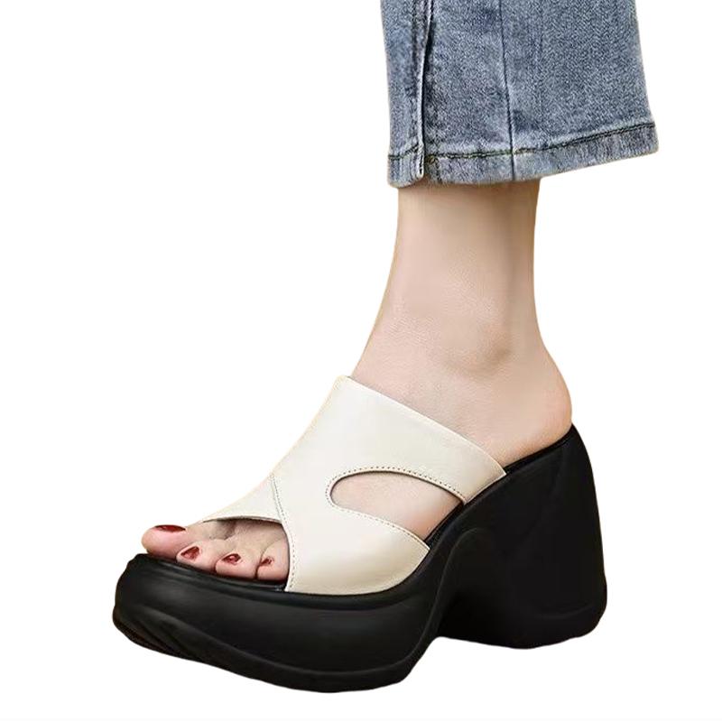 Mode Hohe Absätze Damen Hausschuhe Plateau Mode Schuhe Damen Sandalen mit Absatz 2025 Neu Designer Lässige Pantoletten Bequeme Sandalen für Damen