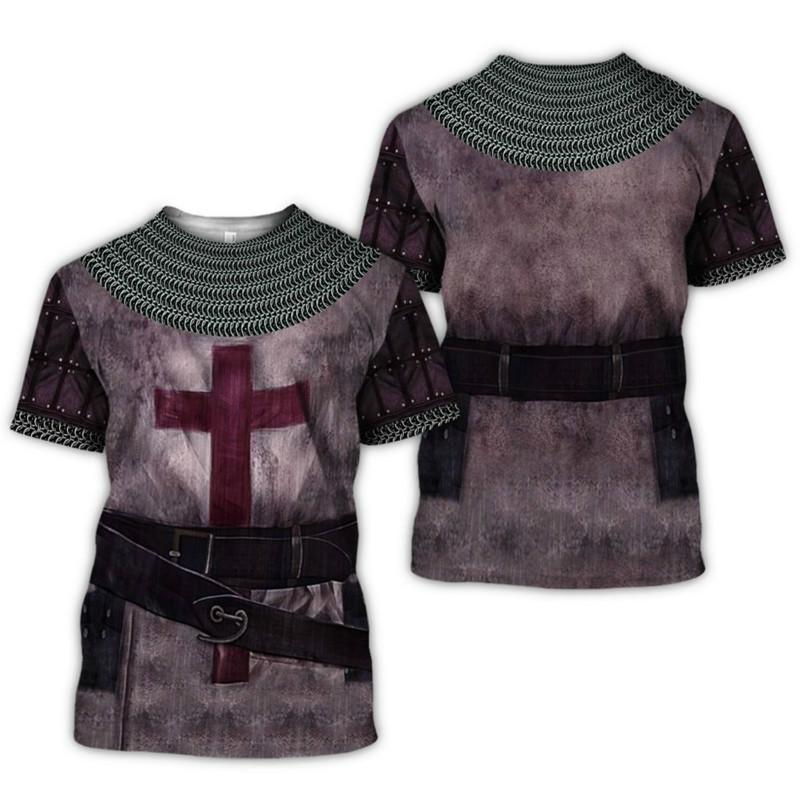 Dobře vypadající templářské oblečení s 3DT potiskem košil Harajuku s krátkým rukávem nejprodávanější letní novinka novinka