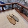 Baotou half slippers women's summer wear 2025 ultra-soft leather soft-soled lazy single shoes comfortable and versatile temperament Muller shoes