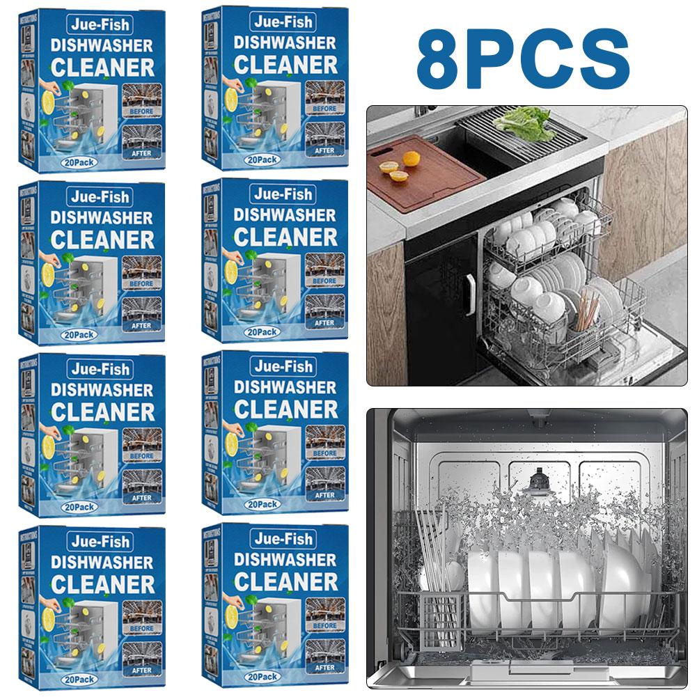 10Box Dishwasher Cleaning Tablets Removes Limescale Build Up and Odor Dishwasher Cleaner Strong Oil Stain Removal for Dishwasher