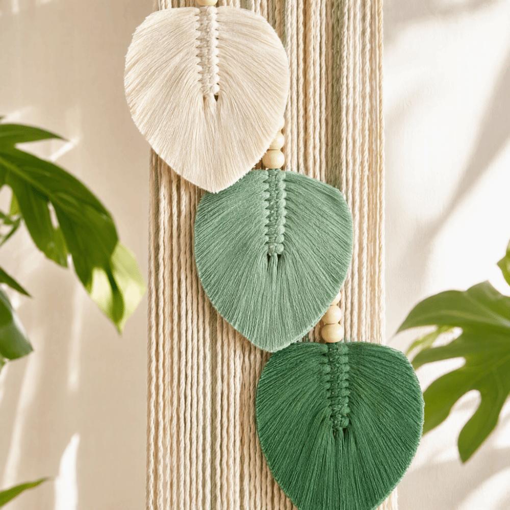 Cotton Woven Wall Art 7.87x25.98in Macrame Wall Art Chic Boho Wall Decor for Living Room