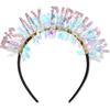 CIEHER Birthday Headband for Women Girls - Crown, Tiara, Decorations, Pink It's My Birthday