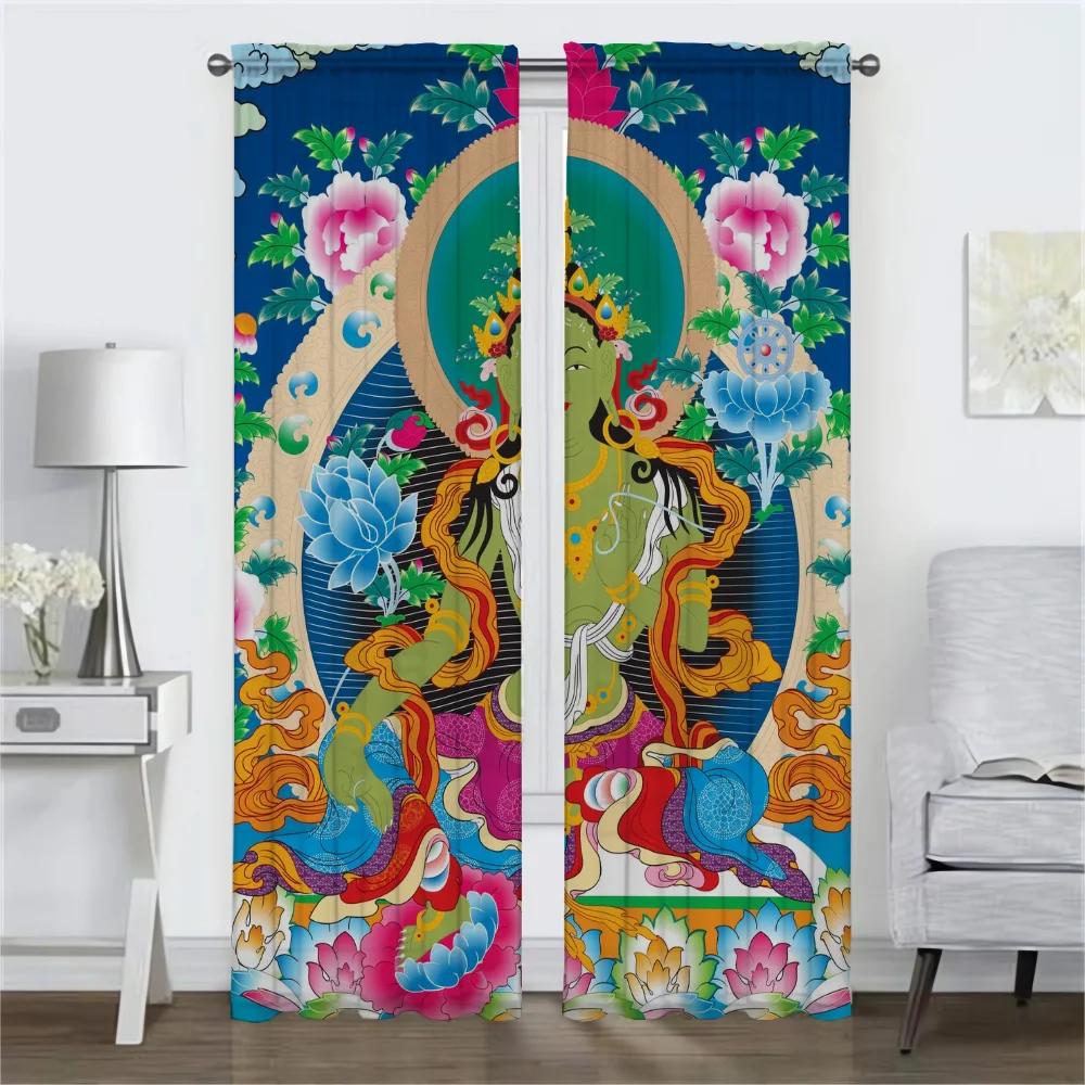 Islam Curtains for Living Room Curtain Halloween Decoration Partition Tulle for Bedroom Shades Home Interior Curtains 2 Pieces