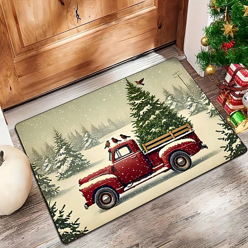 Christmas Carpet Decoration Cartoon Dwarf Door Mat Snowman Gingerbread Entrance Welcome Mat Indoor Outdoor Absorbent Xmas Mat