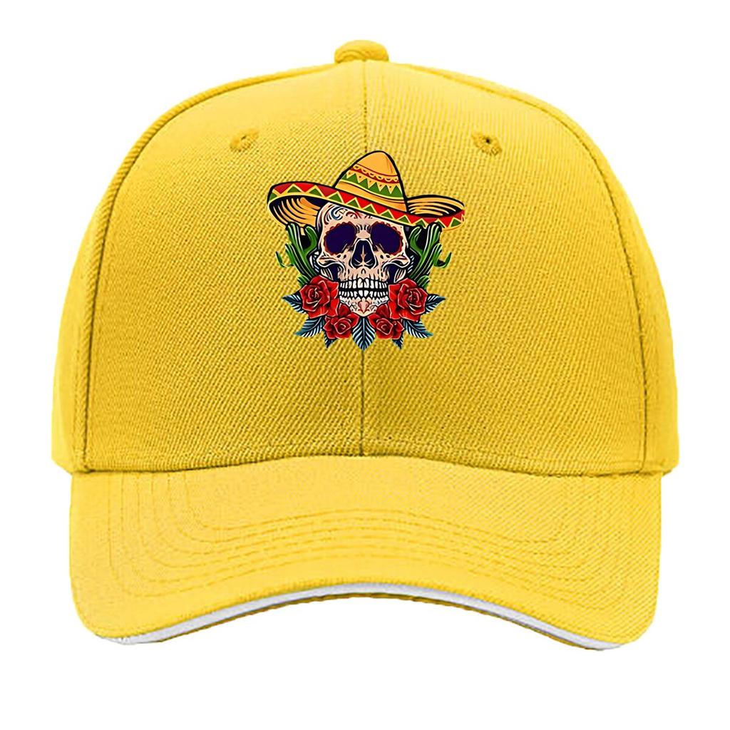 Mexican Sugar Skull Wall Art With Roses Cactus Sombrero Hip Hop hat Fashion Outdoor Sports Sandwich Baseball Cap