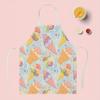 Multisize Ice Cream Apron with Colorful Cone Design Perfect for Summer Cooking and Parties. High-Quality Fabric Ensures Comfort