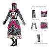 Ghost Bride Cosplay Costume Dress Mexican Day Of The Dead Colorful Flower And Rose Skull Print Horror Cosplay Halloween Costume