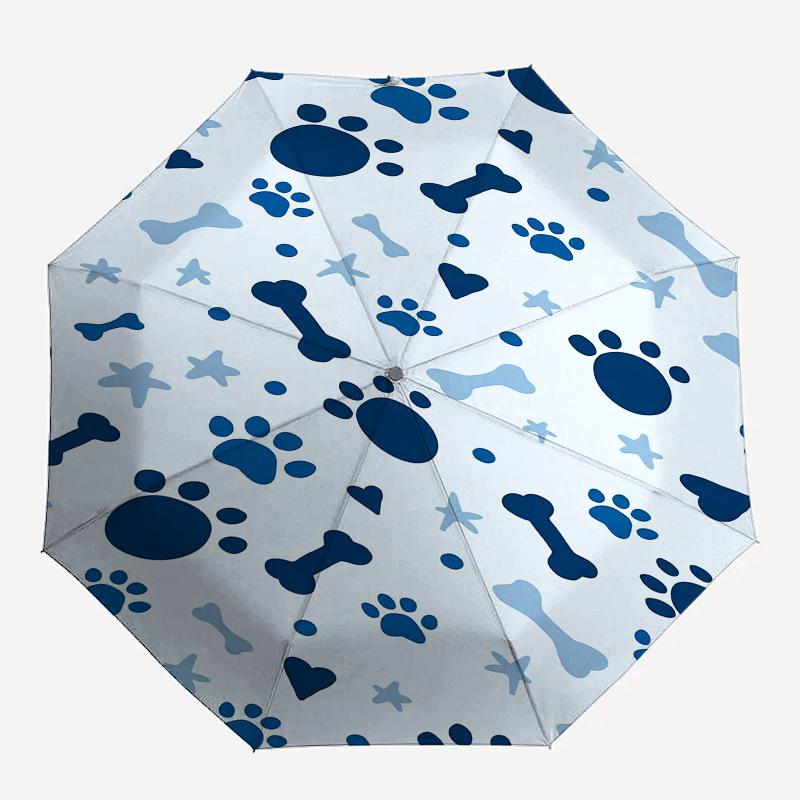1pc Dog paw prints, bones, hearts, stars. Umbrella with Plastic Handle,Suitable for All Seasons Home Travel Outdoor UmbrellaPT254