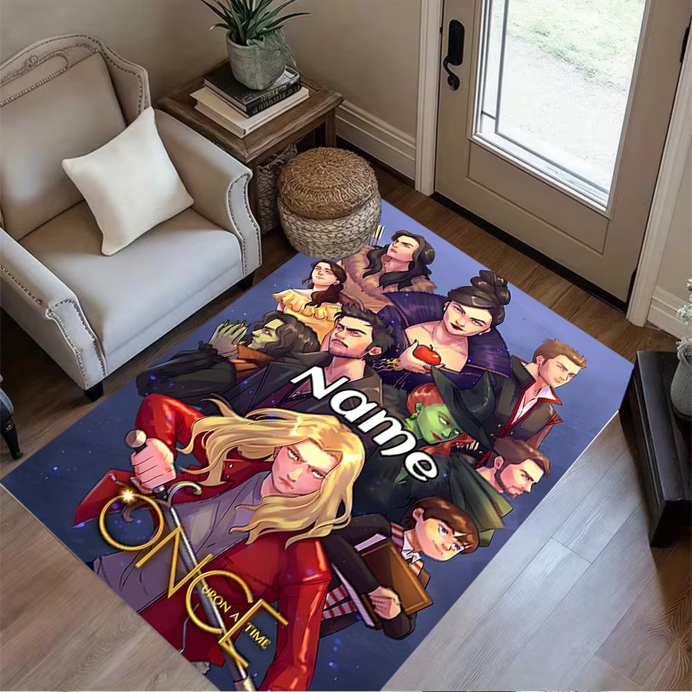 Once Upon Time: Name Personalized Name Carpet Perfect for Game Room Dining Room Decorate room Entryway Antislip Carpet Anime Office Decor