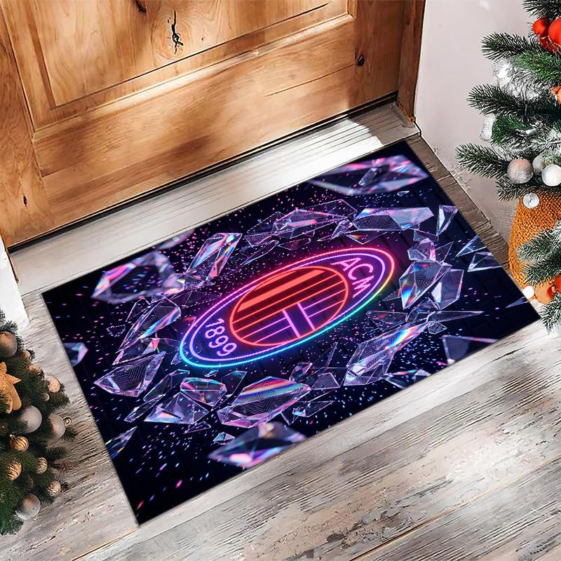 AC Milan Printed Flannel Area Rug Non Slip Soft Polyester Floor Carpet Indoor Decor Mat for Bedroom Living Room Sofa Game Room Home Decoration