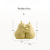 Set of 2 Cute Hugging Pear Ceramic Bookends, Heavy Duty Book Stopper for Home Office Desk Decor, Aesthetic Room Ornament , Gift