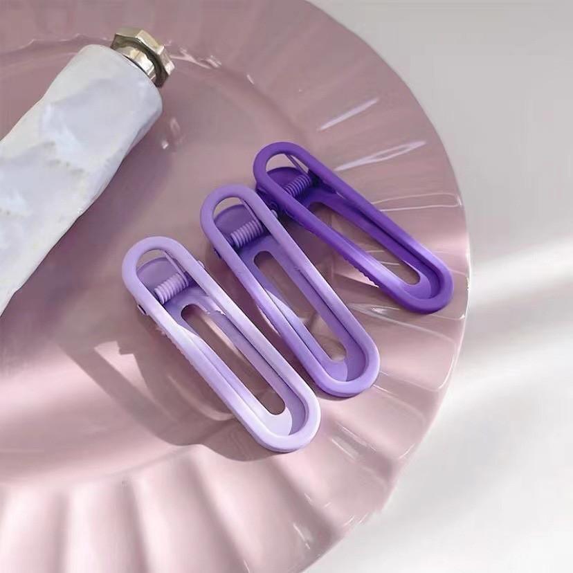 Épingles à cheveux simples givrées pour filles, 3 pièces, pinces à cheveux carrées, ovales, Triangle, pour enfants, épingles à cheveux, cliquez sur clac