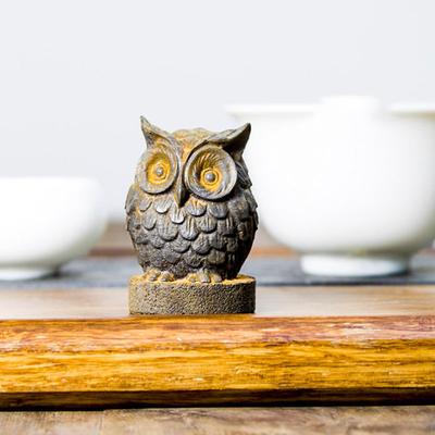 Owl Figurine Animal Sculpture Decorative Ornament Desktop Decoration Small for TV Cabinet Bookshelf