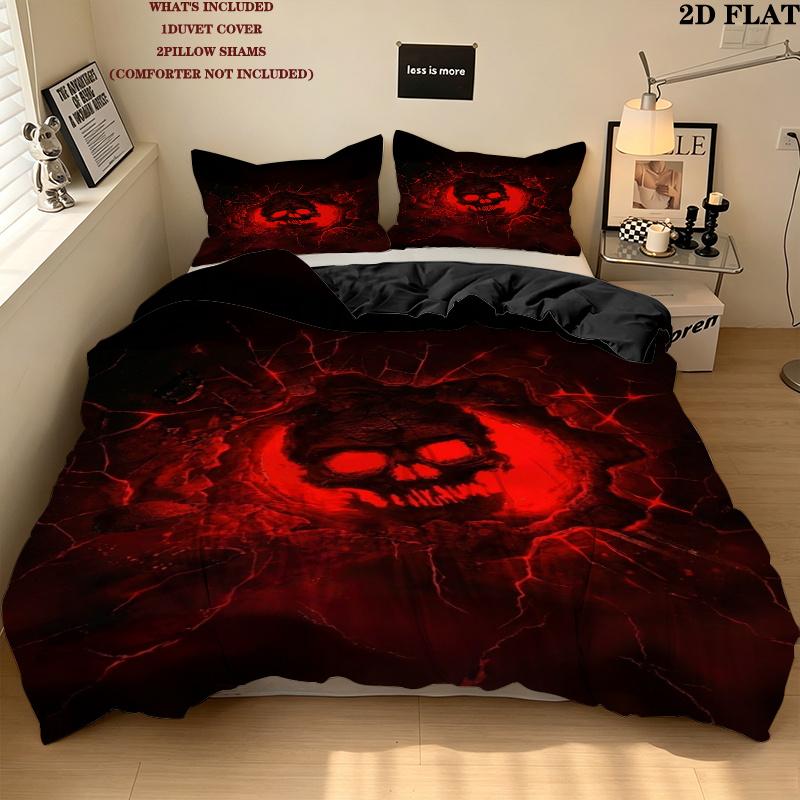 Gears War Pattern Bedding uilt Set uilt Cover Pillowcase Home Decoration Birthday Gift (1 * duvet cover + 2 * pillowcase without core)