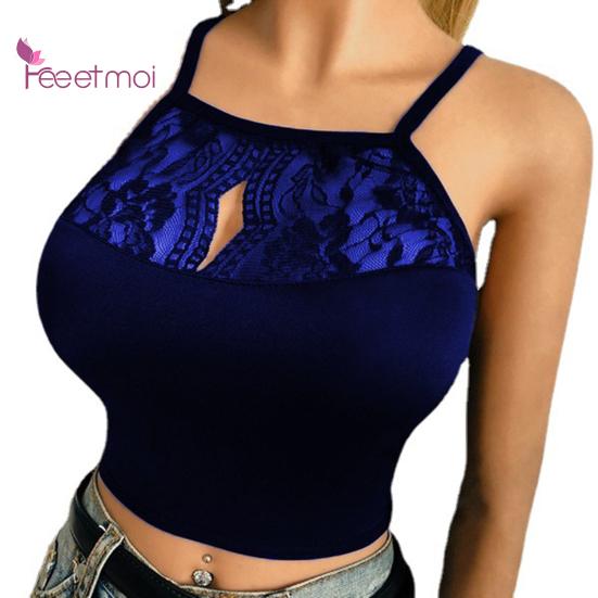 Women Crop Corset Top Lace Through Sexy Suspender Hollow Out See Bra