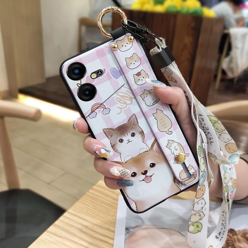 Back Cover Cute Phone Case For Tecno Pova Neo3/LH6N Protective Waterproof Cartoon Silicone Ring Anti-dust Soft case